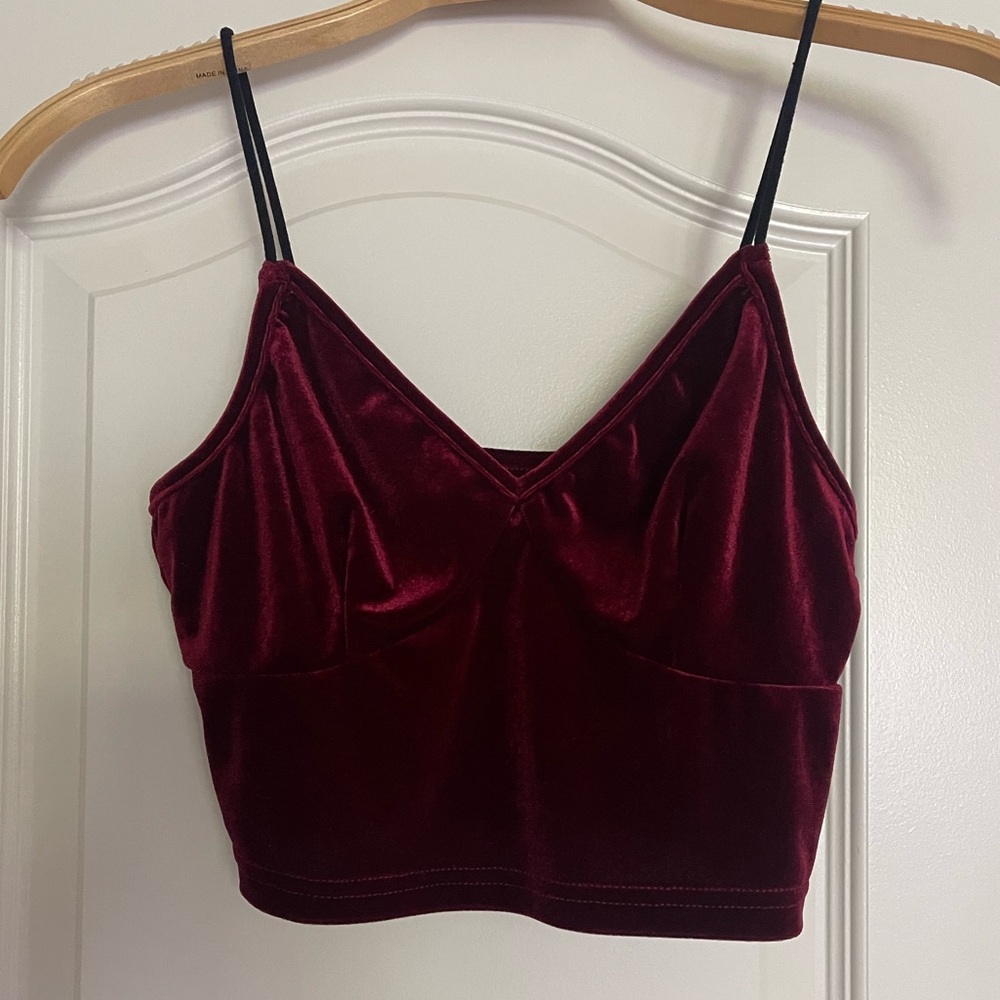 Fitted Velvet Crop Camisole
